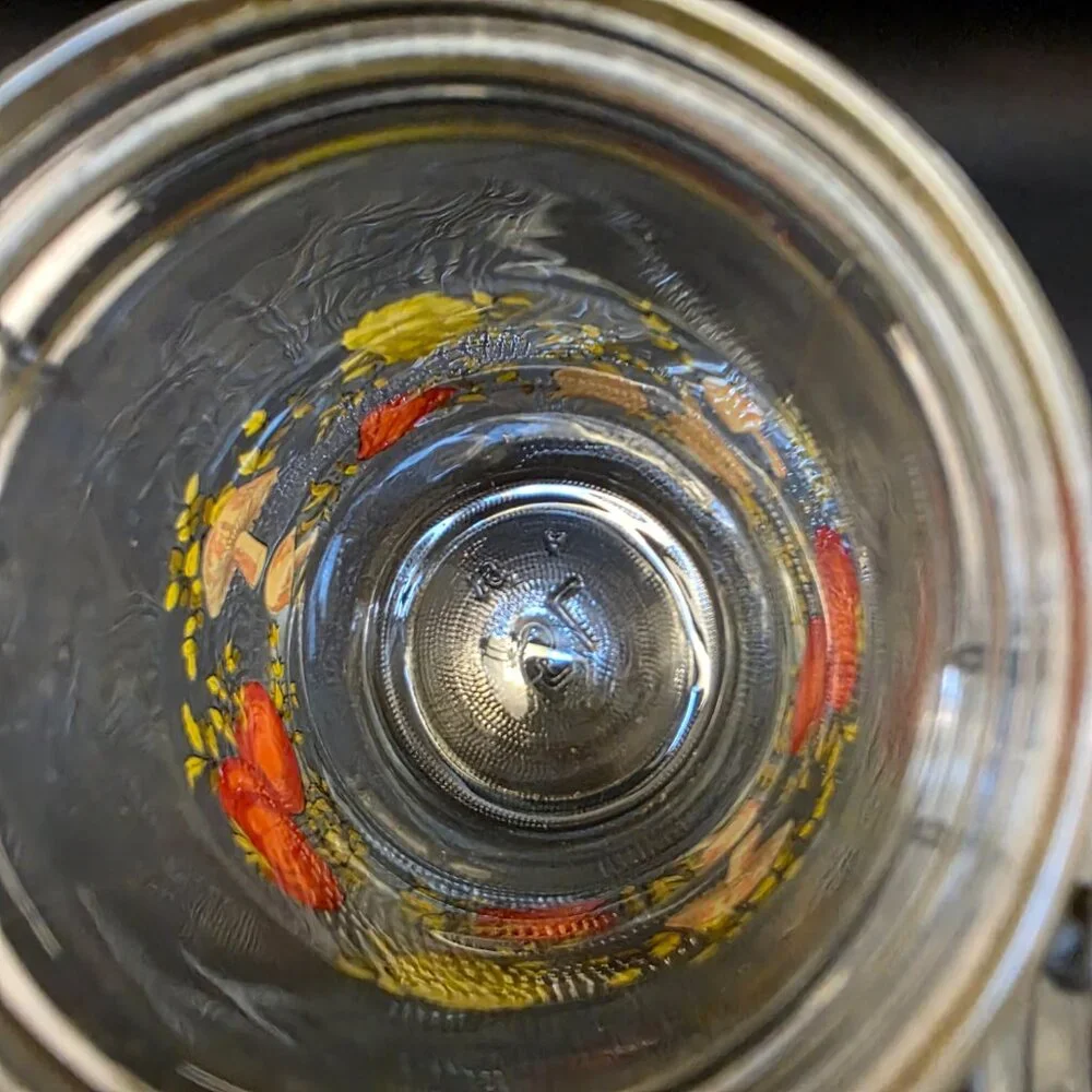 Vintage Spice Of Life Arc France Clear Glass Storage Jar Mushrooms Tomatoes 1.5L